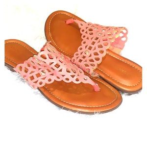 Liz Claiborne orange flat sandals size 6 women